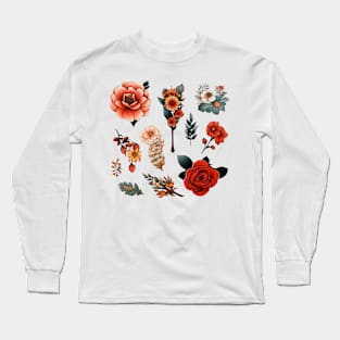 Flower Sticker Pack Long Sleeve T-Shirt